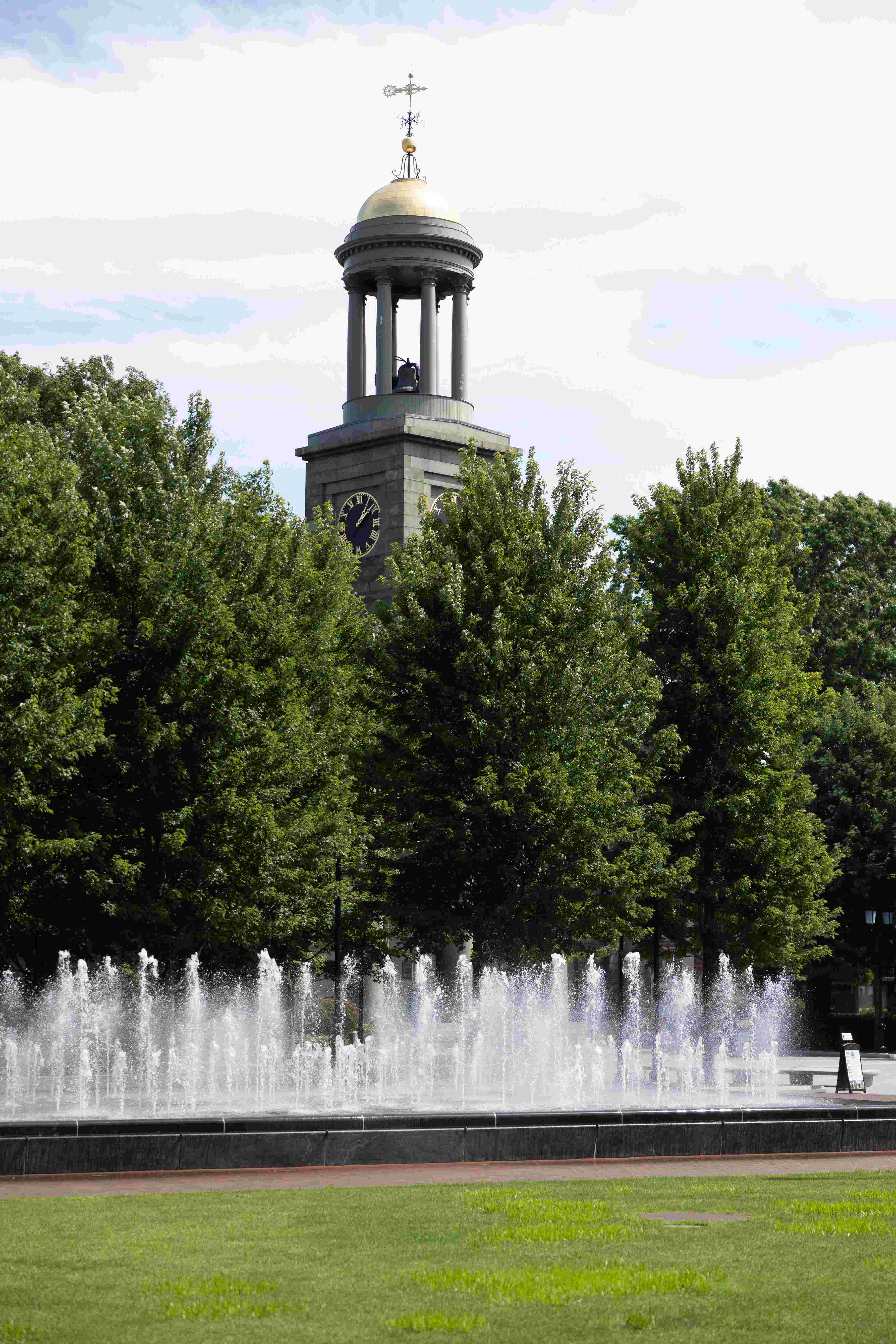 View of United First Parish Church bell tower