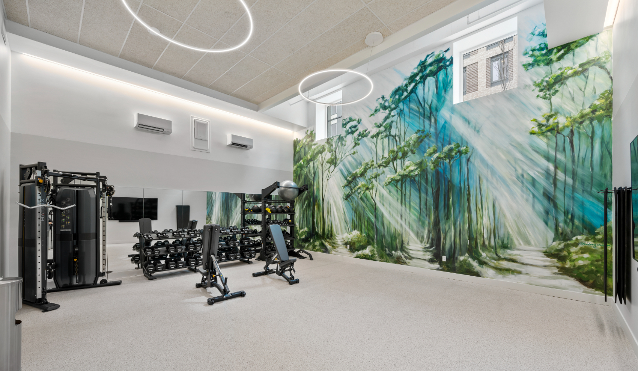 State-of-the-art fitness equipment with artistic design.