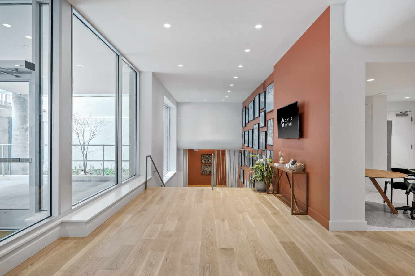 Contemporary living space with dynamic design.