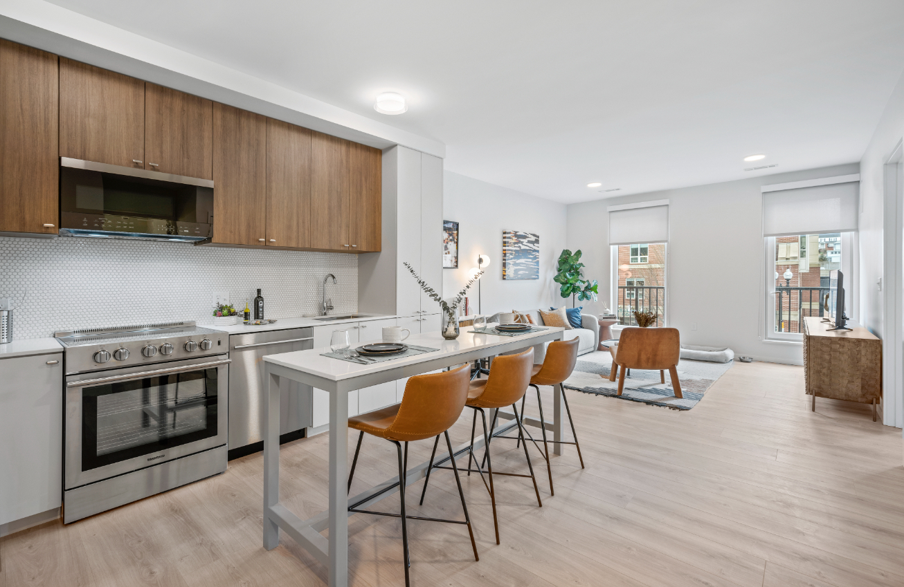 Functional space with sleek design elements.