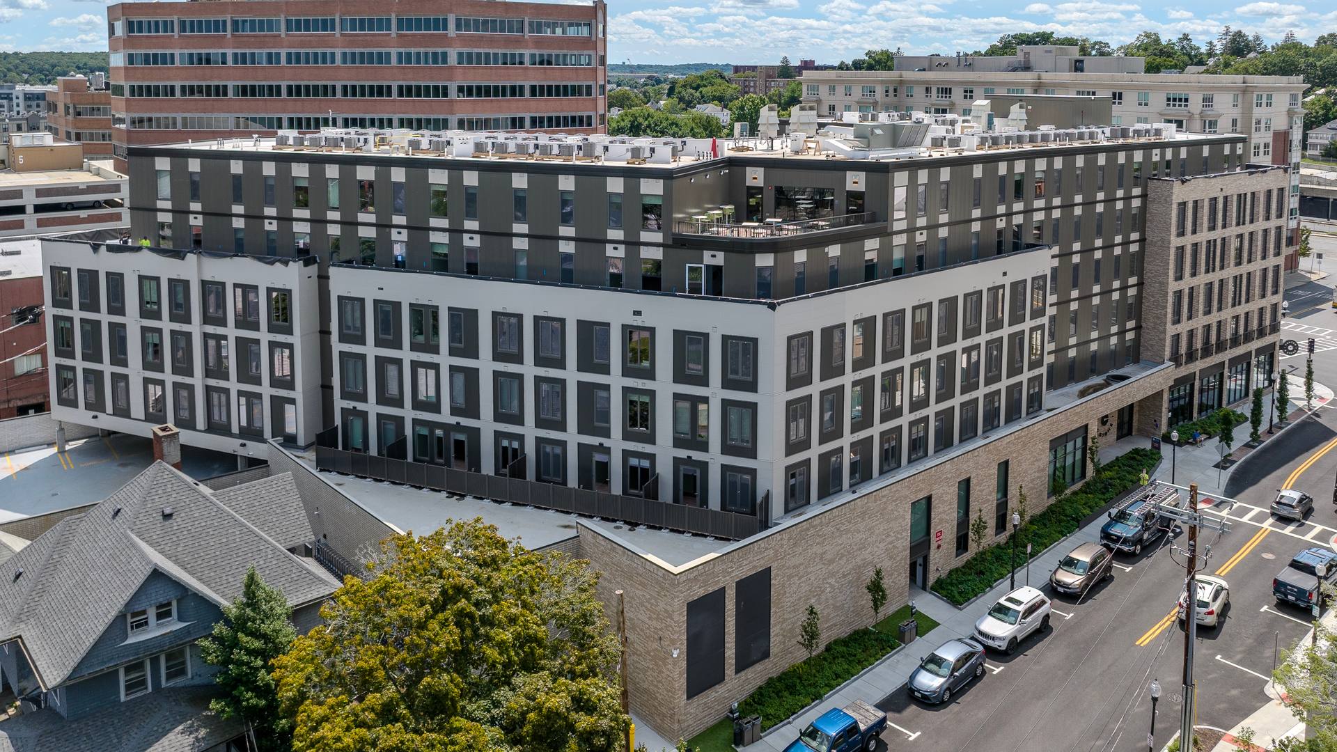 Corner view of Center & Stone’s main building.